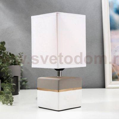 Лампа настольная 16376/1 E27 40Вт бело-серый 16х16х29 см
