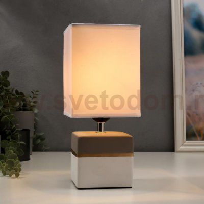 Лампа настольная 16376/1 E27 40Вт бело-серый 16х16х29 см