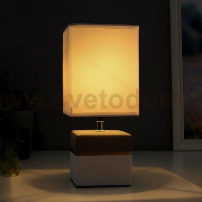 Лампа настольная 16376/1 E27 40Вт бело-серый 16х16х29 см