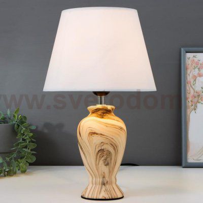 Лампа настольная 16382/1 E27 40Вт бежево-белый 23х23х39 см