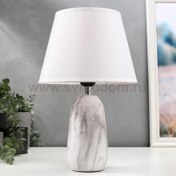 Лампа настольная 16383/1 E27 40Вт бело-серый 23х23х39 см