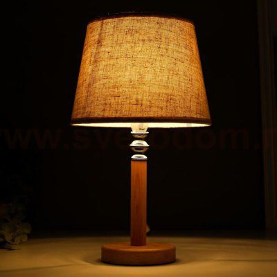 Лампа настольная 16391/1 E14 40Вт светлое дерево 22х22х37 см
