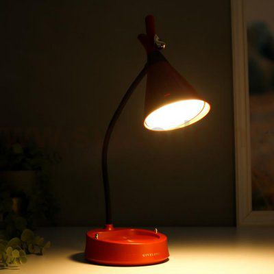 Настольная лампа с диммером 16299/1RD LED 4Вт USB АКБ 3000-6000К красный 12,3х12,3х37 см