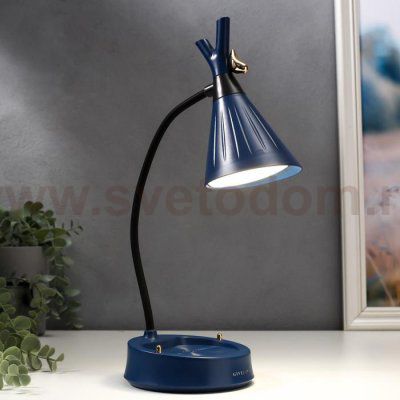 Настольная лампа с диммером 16299/1BL LED 4Вт USB АКБ 3000-6000К синий 12,3х12,3х37 см