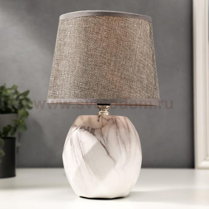 Лампа настольная 16420/1BR E14 40Вт бело-коричневый 17,5х17,5х28,5 см