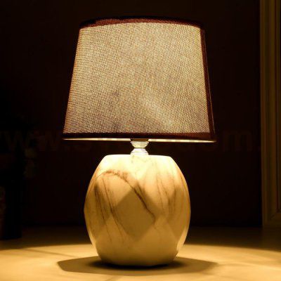 Лампа настольная 16420/1BR E14 40Вт бело-коричневый 17,5х17,5х28,5 см