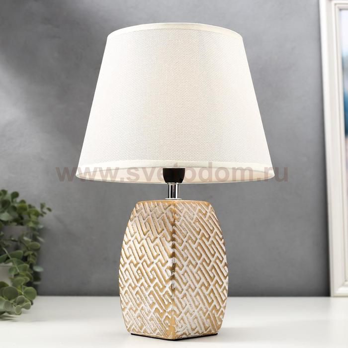 Лампа настольная 16444/1WT E14 40вт бело-золотой 22х22х34 см
