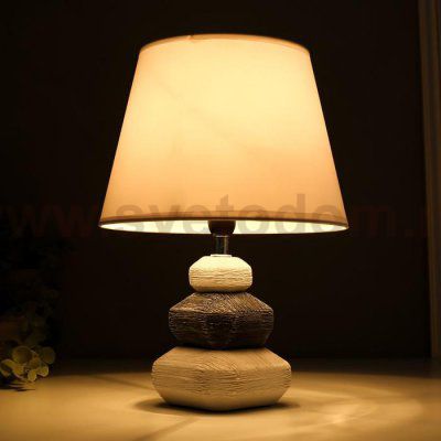 Лампа настольная 16447/1WT E14 40вт бело-черный 22х22х32 см