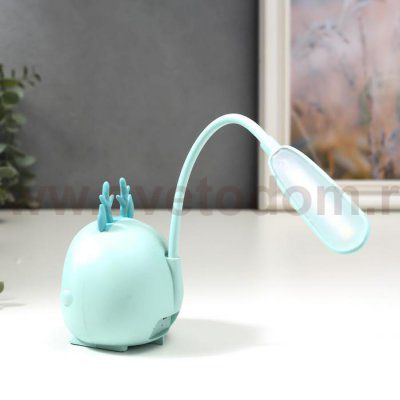 Лампа настодльная с ночником 16450/1 LED 2Вт 3 режима АКБ USB нежно-зеленый 8,5х7х28 см