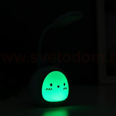 Лампа настодльная с ночником 16450/1 LED 2Вт 3 режима АКБ USB нежно-зеленый 8,5х7х28 см