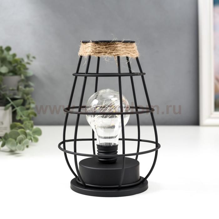 Ночник лофт 16452/1 LED от батареек 3хАА черный 12,7х12,7х20 см