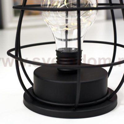 Ночник лофт 16452/1 LED от батареек 3хАА черный 12,7х12,7х20 см