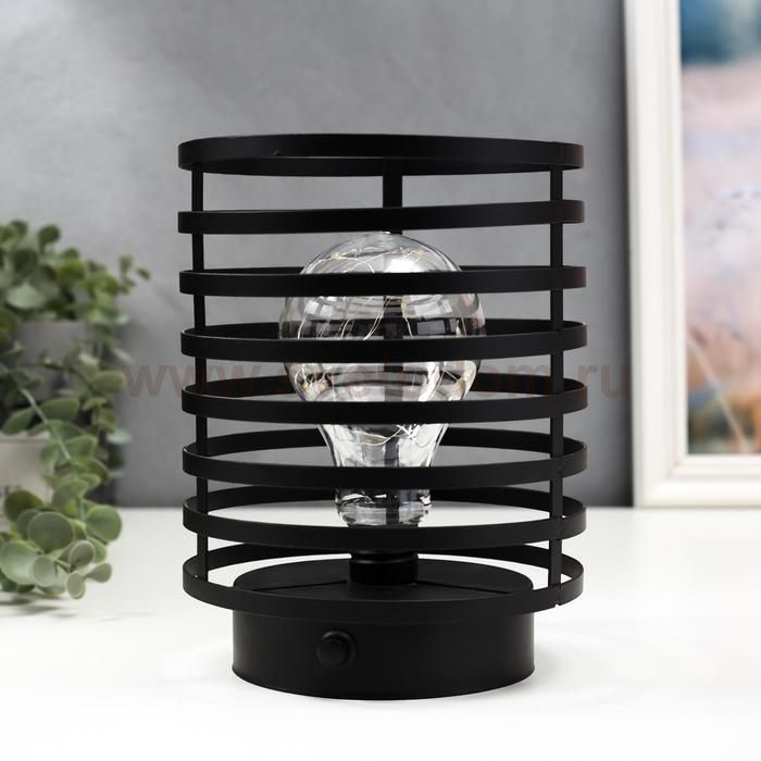 Ночник лофт 16453/1BK LED от батареек 3хАА черный 15,5х15,5х20 см