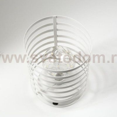 Ночник лофт 16453/1WT LED от батареек 3хАА белый 15,5х15,5х20 см