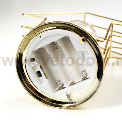 Ночник лофт 16459/1 LED от батареек 3хАА золото 10х10х20 см