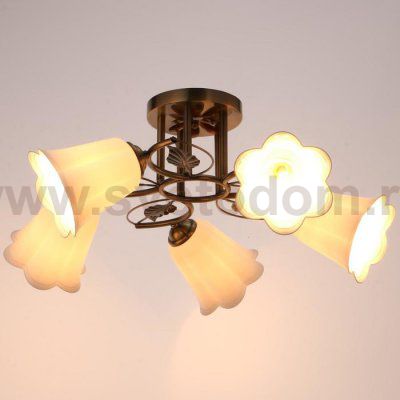 Люстра 210/5 5х12Вт Е27 медный 46х46х26 см МОДЕЛЬ:GMN-0090