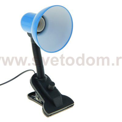 Лампа настольная Е27 , светорегулятор, на зажиме (220В) голубая (108А)
