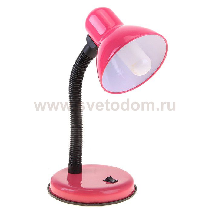 Лампа настольная Е27, с выкл. (220В) розовая (203В)