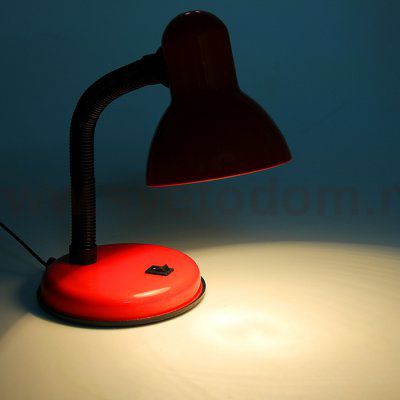 Лампа настольная Е27, с выкл. (220В) красная (203В)