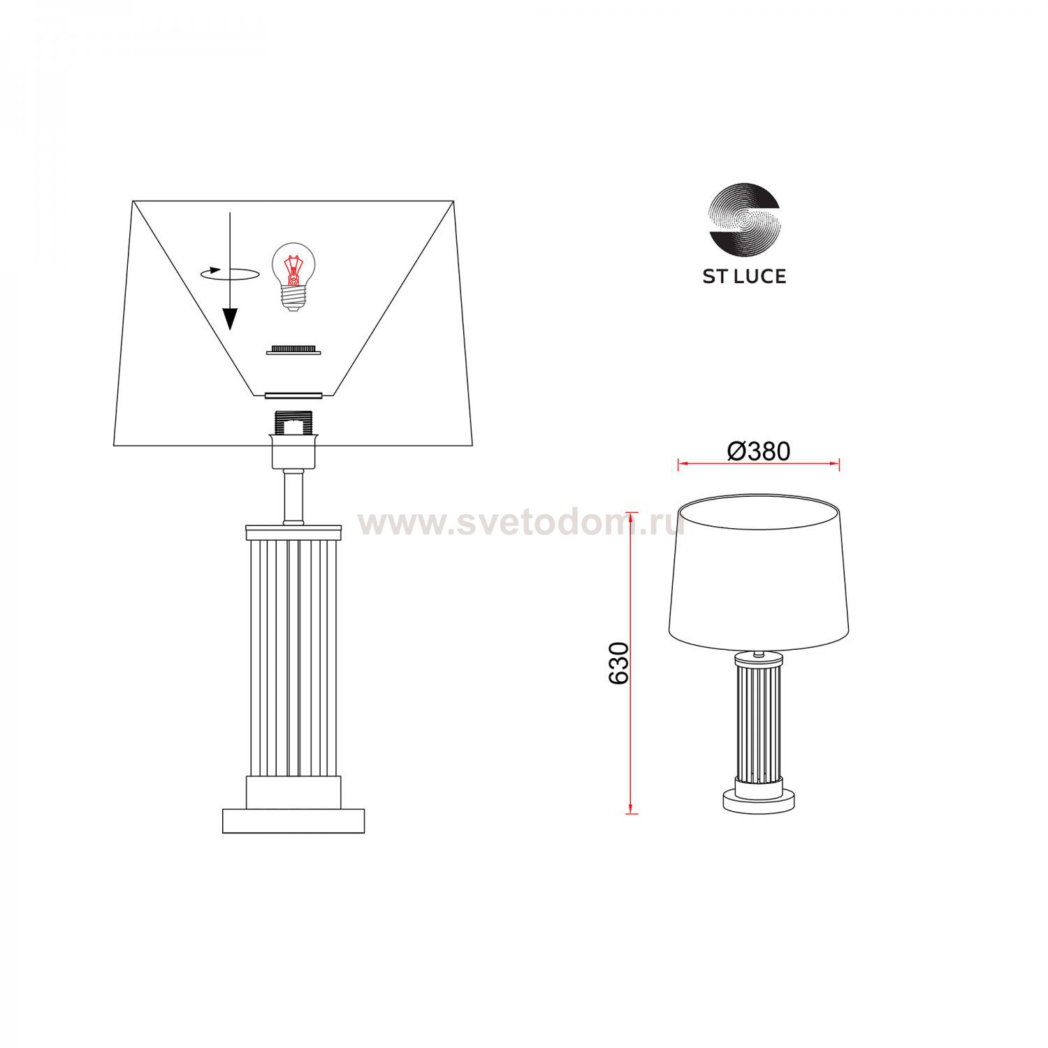 Светильник  с лампой накаливания St luce SL1003.304.01 CORSI