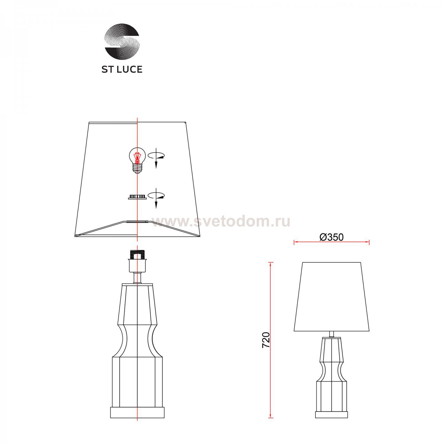 Светильник  с лампой накаливания St luce SL1005.704.01 SAYA