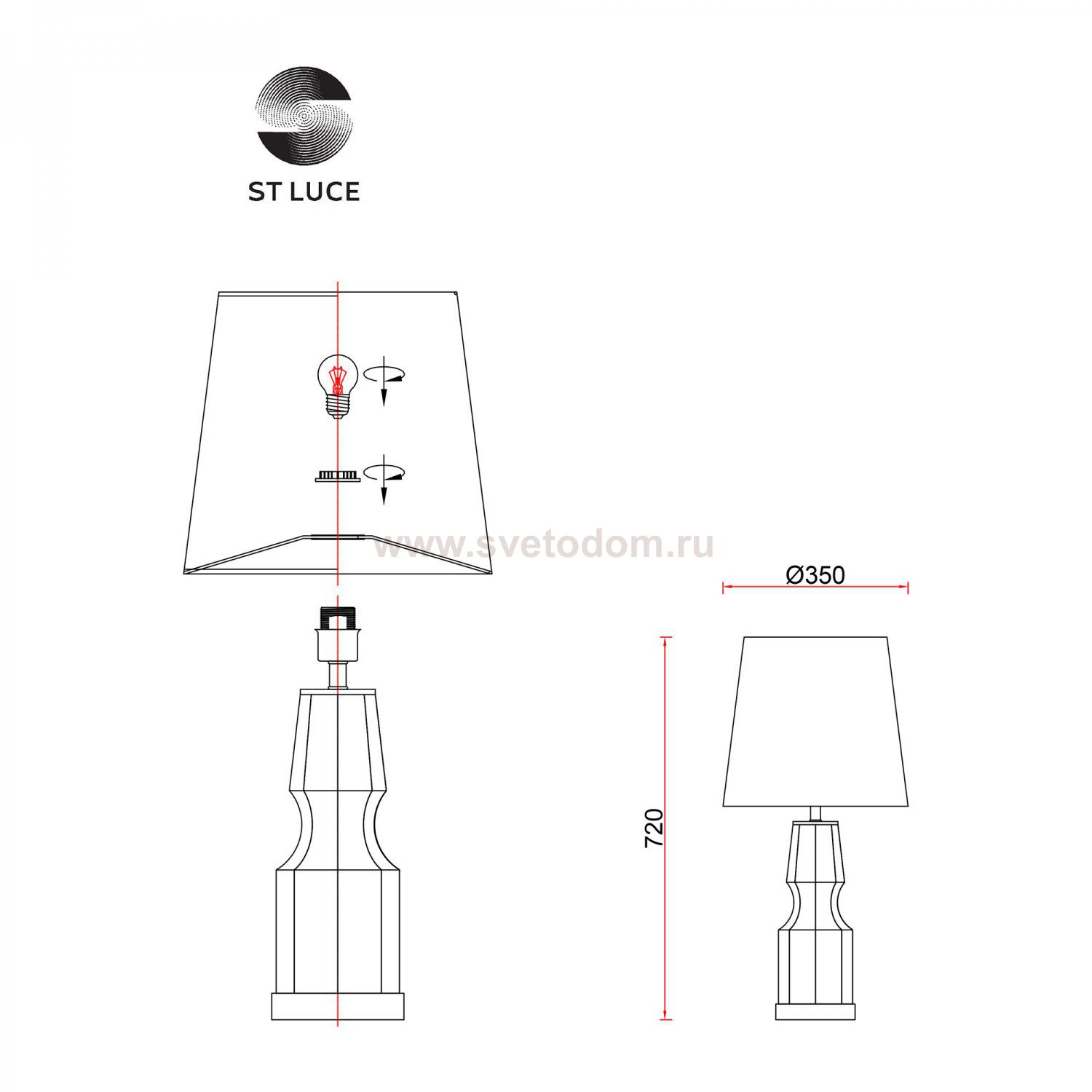 Светильник  с лампой накаливания St luce SL1005.904.01 SAYA