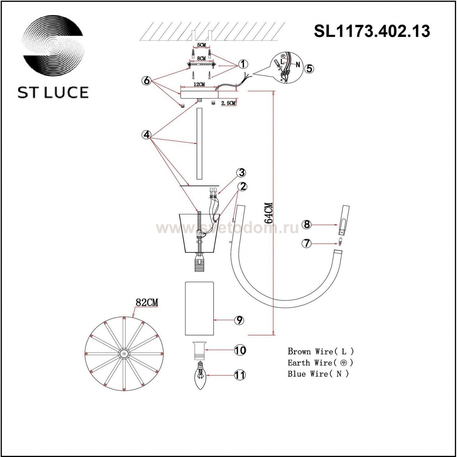 Люстра потолочная St luce SL1173.402.13 PAFE