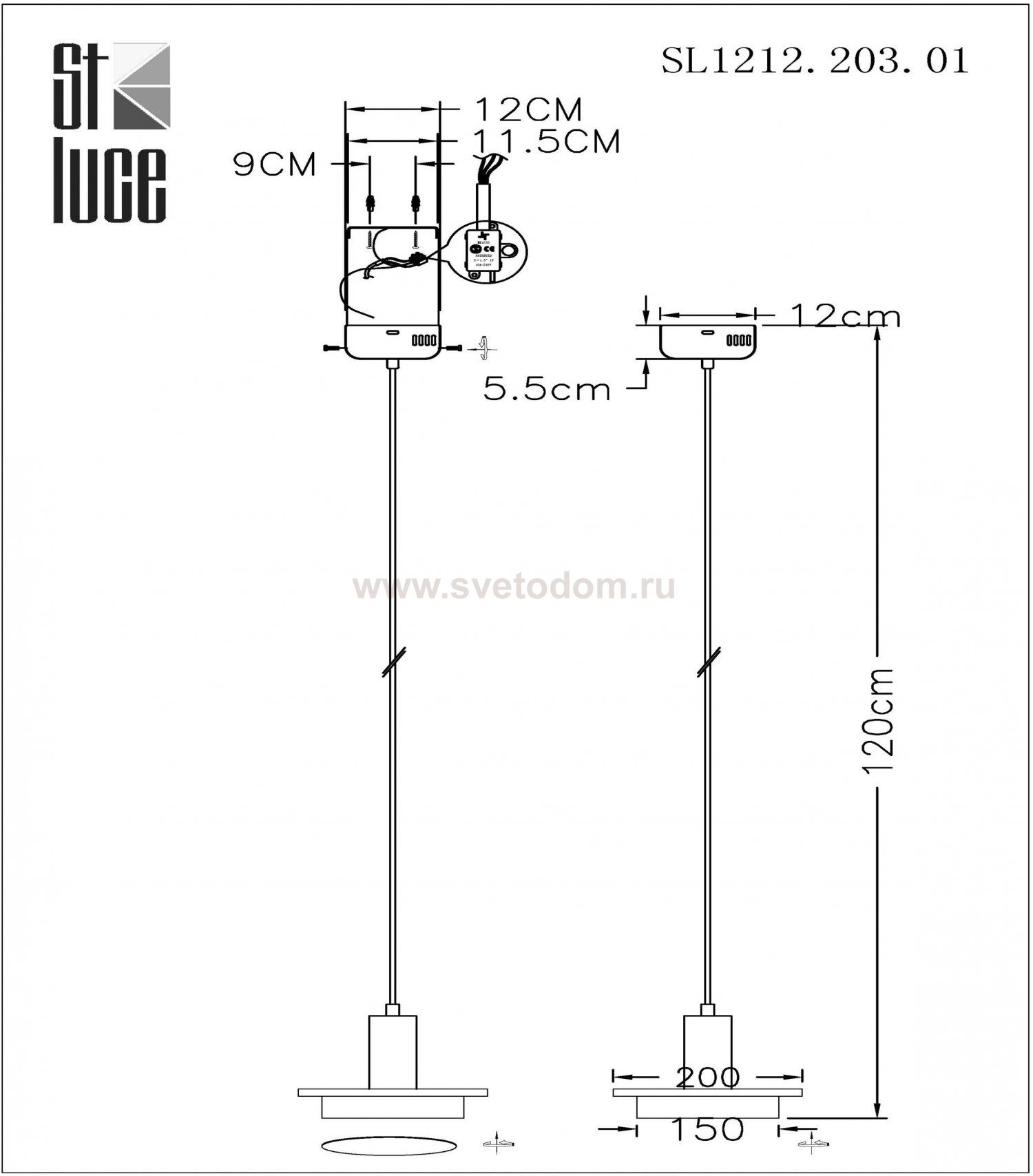 Подвесной светильник St luce SL1212.203.01 OLTARNO