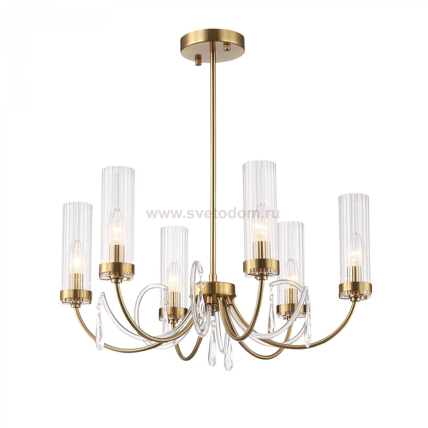 SL1400.303.06 Люстра подвесная ST-Luce Латунь/Латунь, Прозрачный E14 6*40W ILLUMIA