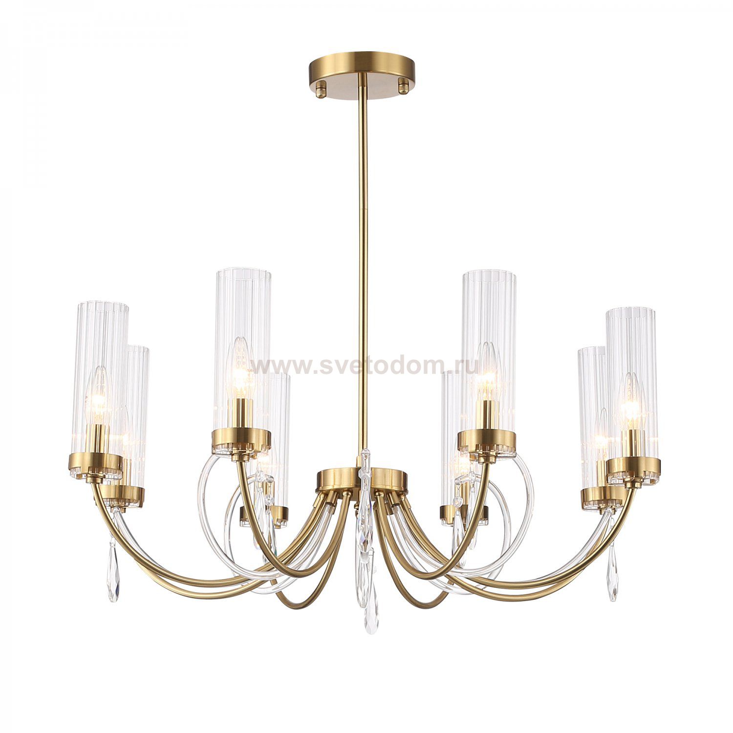 SL1400.303.08 Люстра подвесная ST-Luce Латунь/Латунь, Прозрачный E14 8*40W ILLUMIA