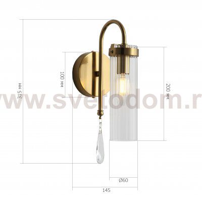 SL1401.301.01 Светильник настенный ST-Luce Латунь/Прозрачный E14*1 40W Luminera