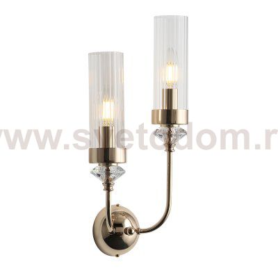 SL1402.201.02 Светильник настенный ST-Luce Латунь/Прозрачный E14*2 40W Elegra