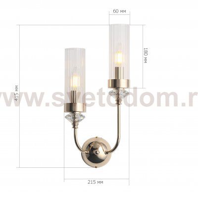 SL1402.201.02 Светильник настенный ST-Luce Латунь/Прозрачный E14*2 40W Elegra