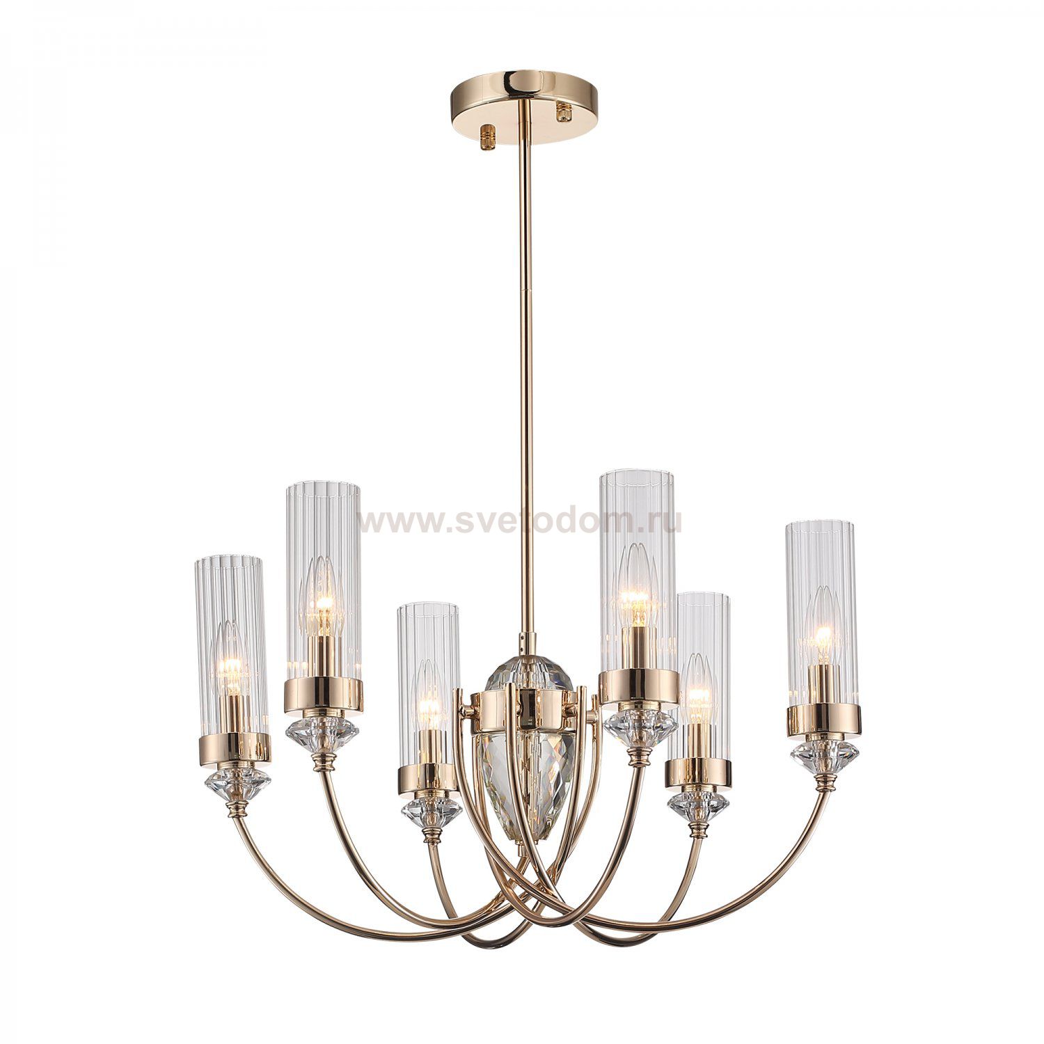 SL1402.203.06 Люстра подвесная ST-Luce Латунь/Прозрачный E14*6 40W Elegra