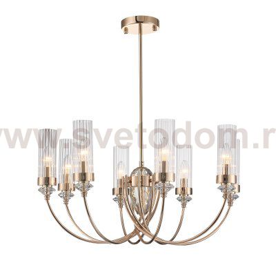 SL1402.203.08 Люстра подвесная ST-Luce Латунь/Прозрачный E14*8 40W Elegra