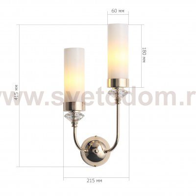 SL1402.251.02 Светильник настенный ST-Luce Латунь/Прозрачный E14*2 40W Elegra