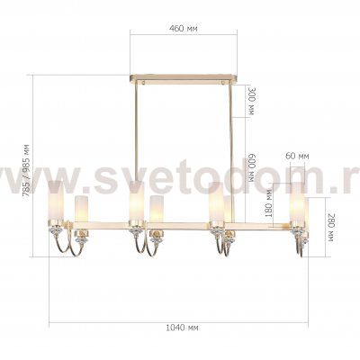 SL1402.263.08 Люстра подвесная ST-Luce Латунь/Прозрачный E14*8 40W Elegra