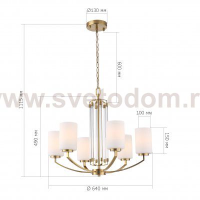 SL1403.303.06 Люстра подвесная ST-Luce Латунь/Прозрачный E27*6 40W OPALUS