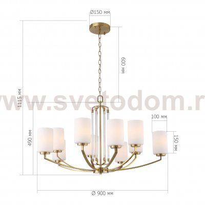 SL1403.303.10 Люстра подвесная ST-Luce Латунь/Прозрачный E27*10 40W OPALUS