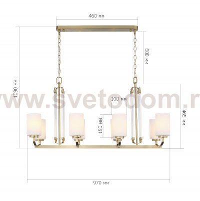 SL1403.333.08 Люстра подвесная ST-Luce Латунь/Прозрачный E27*8 40W OPALUS