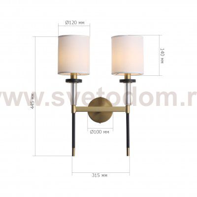 SL1404.301.02 Светильник настенный ST-Luce Латунь/Прозрачный E14*2 40W VERITAS