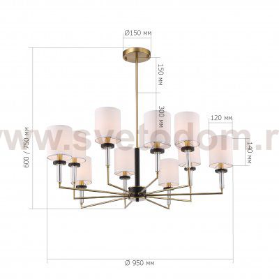 SL1404.303.10 Люстра подвесная ST-Luce Латунь/Прозрачный E14*10 40W VERITAS