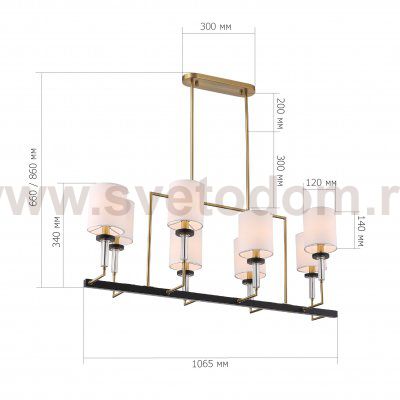 SL1404.338.08 Люстра подвесная ST-Luce Латунь/Прозрачный E14*8 40W VERITAS