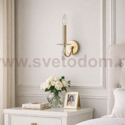 SL1405.201.01 Светильник настенный ST-Luce Латунь/Прозрачный E14*1 40W ELEGANCE