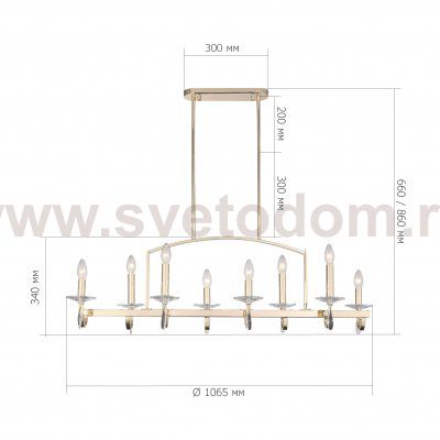 SL1405.223.08 Люстра подвесная ST-Luce Латунь/Латунь, Прозрачный E14 8*40W ELEGANCE