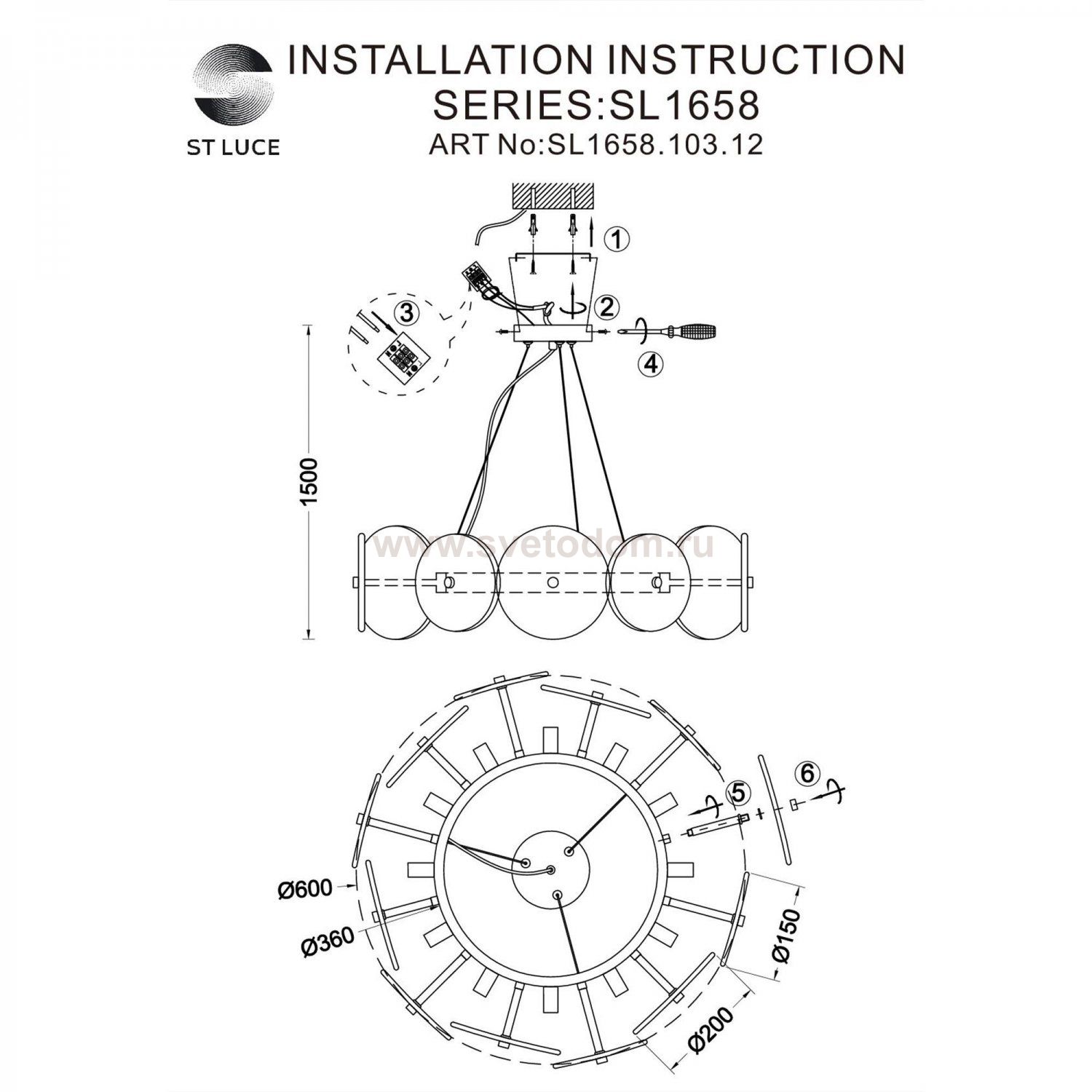 Люстра подвесная St luce SL1658.103.12 ELSA