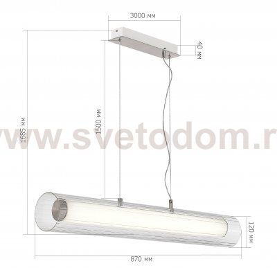 SL2010.103.01 Светильник подвесной ST-Luce Никель/Белый, Прозрачный LED 1*33W 3000K/4000K ENFYS