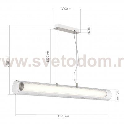 SL2010.113.01 Светильник подвесной ST-Luce Никель/Белый, Прозрачный LED 1*40W 3000K/4000K ENFYS