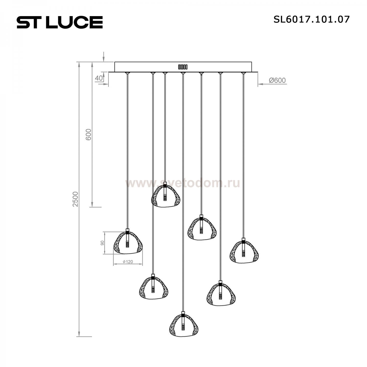 Светильник  светодиодный St luce SL6017.101.07 WATERFALL