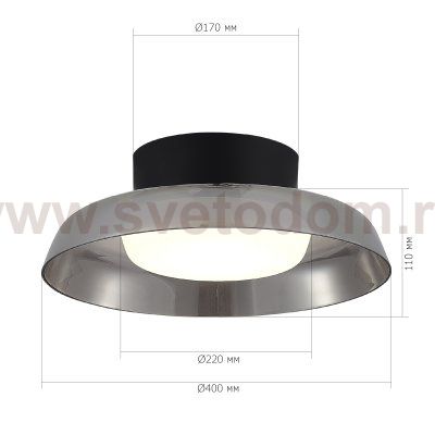 SL6019.412.01 Светильник потолочный ST-Luce Черный/Дымчатый, Белый LED 1*36W 3000K FORAY